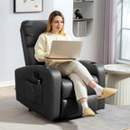 Massagesessel Relaxsessel Liegesessel, 1 Klapptisch, 1 Fu?st¨¹tze; 77 cm x 93 cm x 105 cm, Schwarz