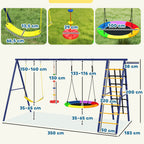 Kinderschaukel-Set, Stahl, 3-8 Jahre, 6-in-1-Design, Bunt