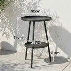 Two-Tier Metal Garden Table - Black