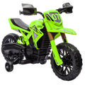 Elektro-Motorrad für Kinder, 6V Batterie-Antrieb, Stützräder, Hupe, Startgeräusch, 3-8 Jahre, Grün