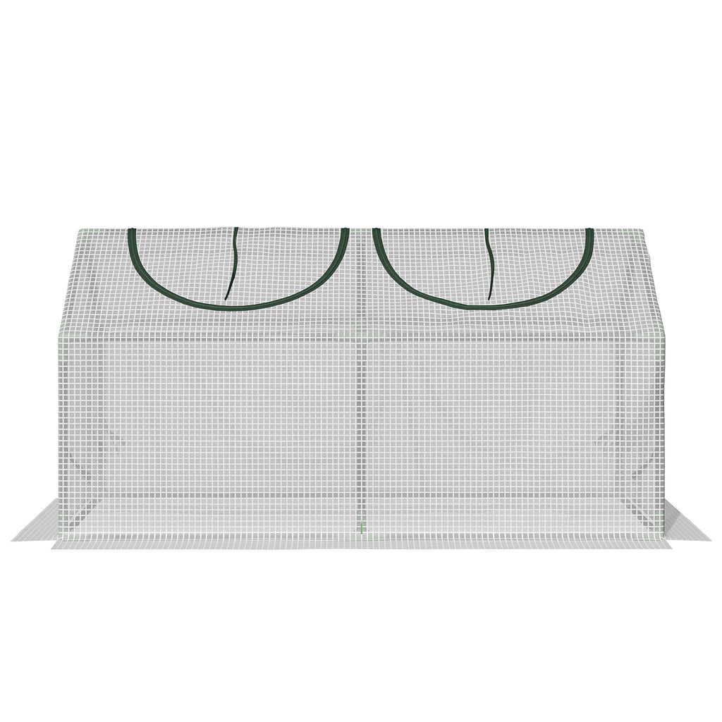 Gewächshaus mit Fernster, PE-Gitterfolie, Foliengewächshaus aus Stahl, Treibhaus für Balkon, Garten, Tomatenhaus 120x60x60cm, Tomatengewächshaus für Gemüse, Blumen, Pflanzen, Weiß