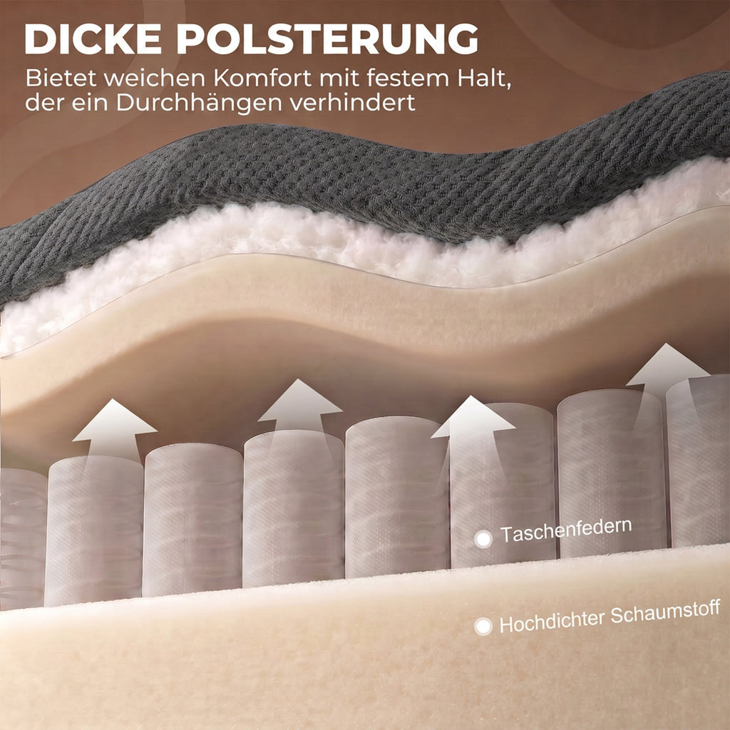 Relaxsessel mit Vibrationsmassage und Wärme, manuell verstellbarer Drehsessel mit Schaukelfunktion und Taschenfederkern, Grau