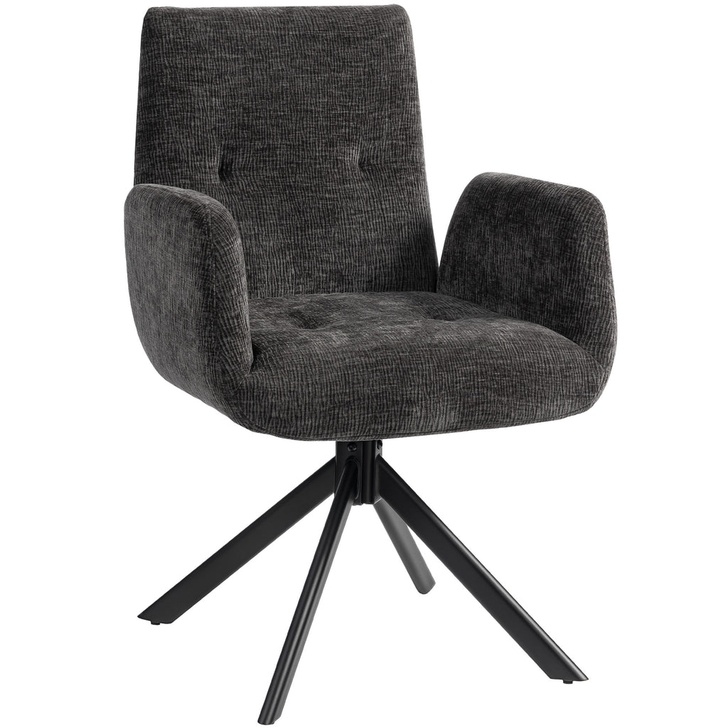 Polstersessel, Akzentsessel, modernes Design, drehbar, bis 120 kg, Schwarz