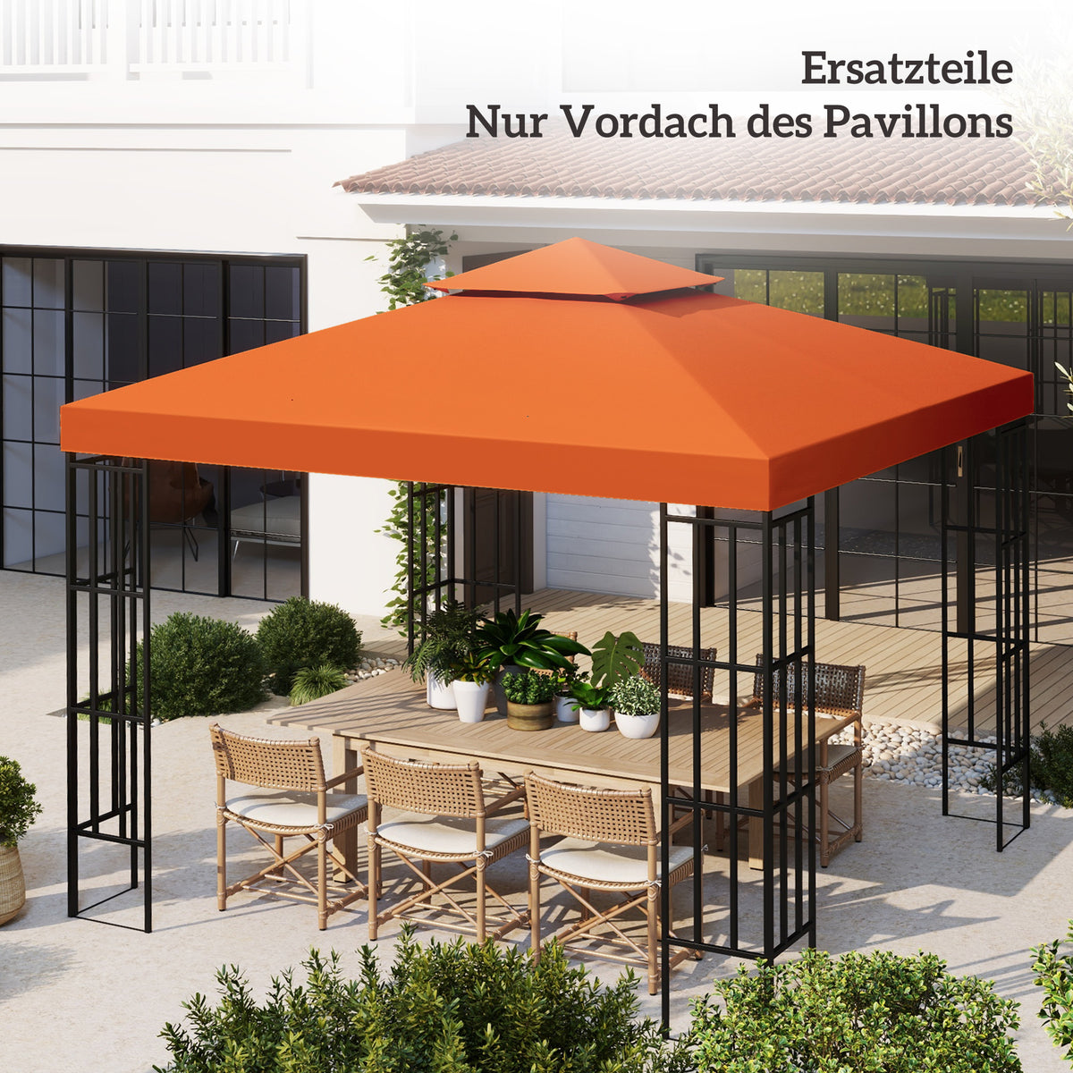 Gazebo Replacement Canopy 3x3 m-Rusty Red