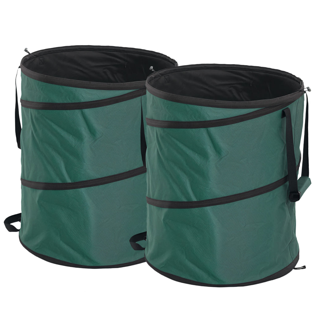 Gartensack 2x160L wasserdicht Gartenabfallsack mit Trageschlaufen Griffe, stabil robust Laubsack Gr¨¹n