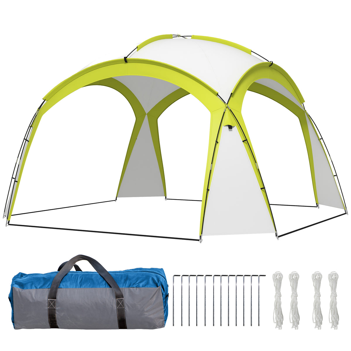 Event Shelter 3,5 x 3,5m Pavillon mit Haken Tür Wasserabweisend winterfest Gartenpavillon Grün