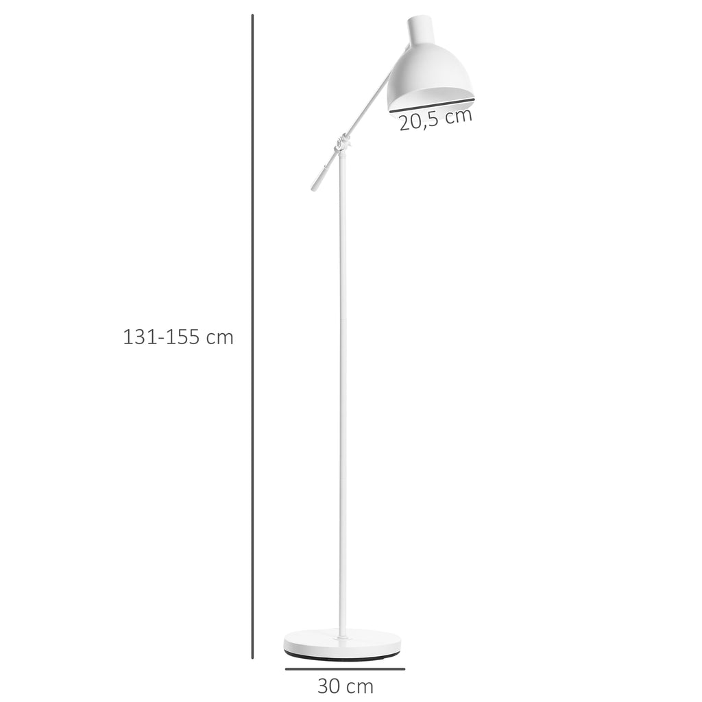 Stehleuchte im Industriedesign, höhenverstellbar, Bodenschalter; 30 m x 30 cm x 131 cm, Schwarz