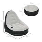 Inflatable Tub Chair and Footstool, Grey