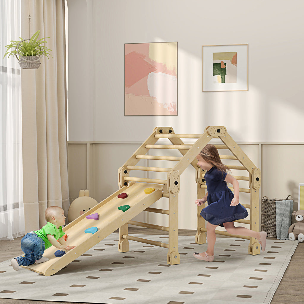 3 in 1 Kids Climbing Set Indoor with Sliding Ramp, Foldable design, Gift for 2-6 Years Old