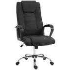 B¨¹rostuhl Ergonomischer Schreibtischstuhl mit Armlehne, H?henverstellbarer Drehstuhl mit Leinenoptik, Gepolstert Computerstuhl, Schwarz
