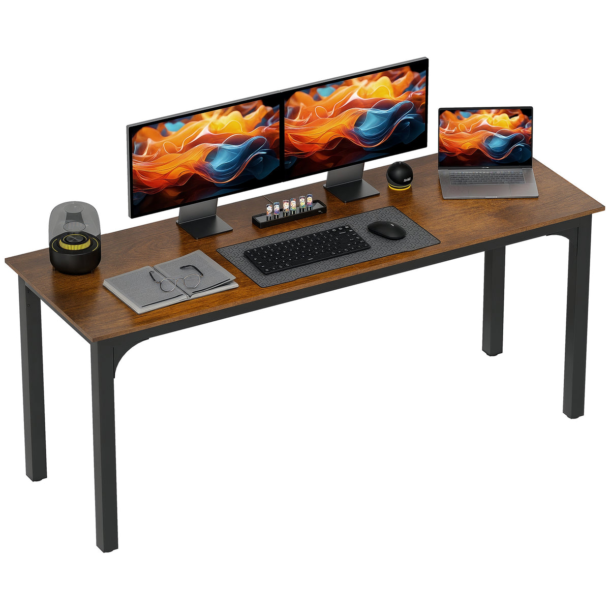 Schreibtisch, Computertisch, rustikales Design, viel Platz, Spanplatte, Braun