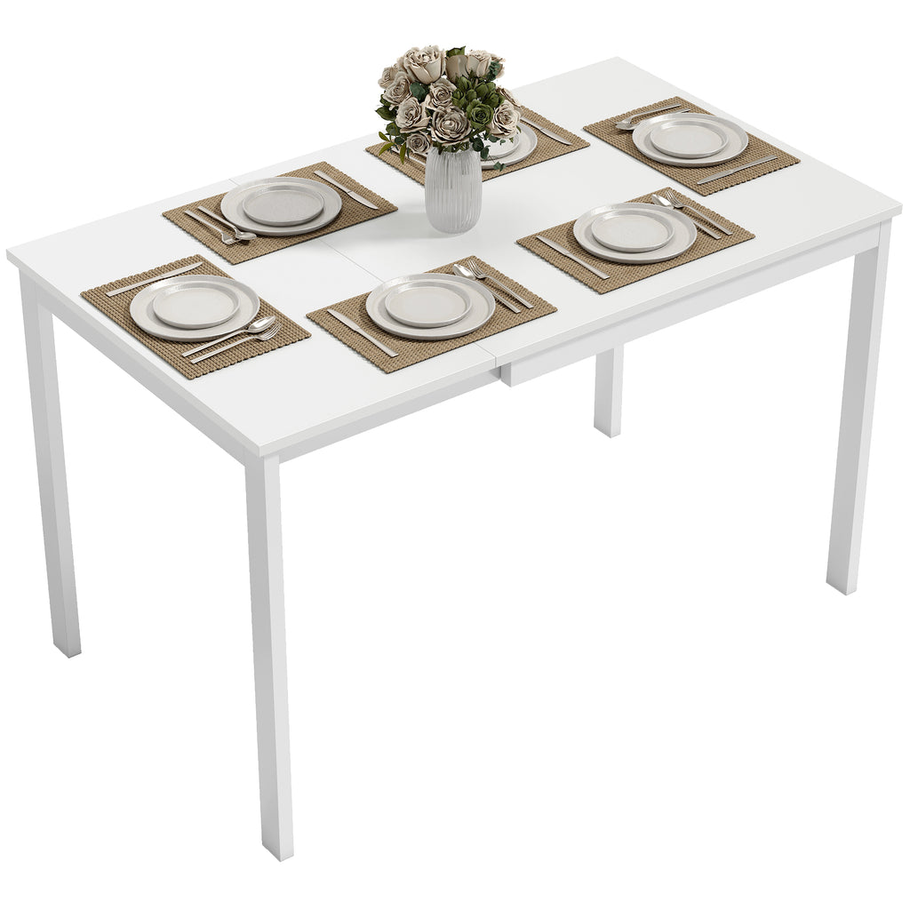Ausziehbarer Esstisch 80-120 cm für 4-6 Personen, Platzsparender Küchentisch mit einfacher Ausziehfunktion, Natur