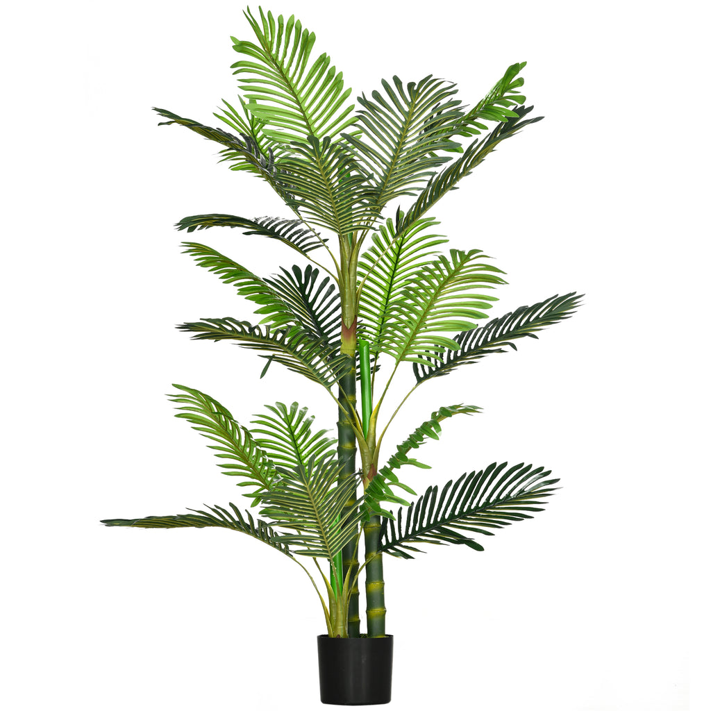 Kunstpflanze, künstliche Palme, inkl. Übertopf; 19,5 cm x 19,5 cm x 150 cm, Grün + Schwarz