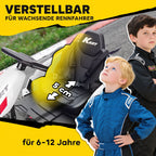 24 V Elektro Go-Kart für Kinder Bis 18 Km/h Gokart mit Drift-Funktion, Drift-Kart mit 2 Motoren verstellbar Sitz Weiß