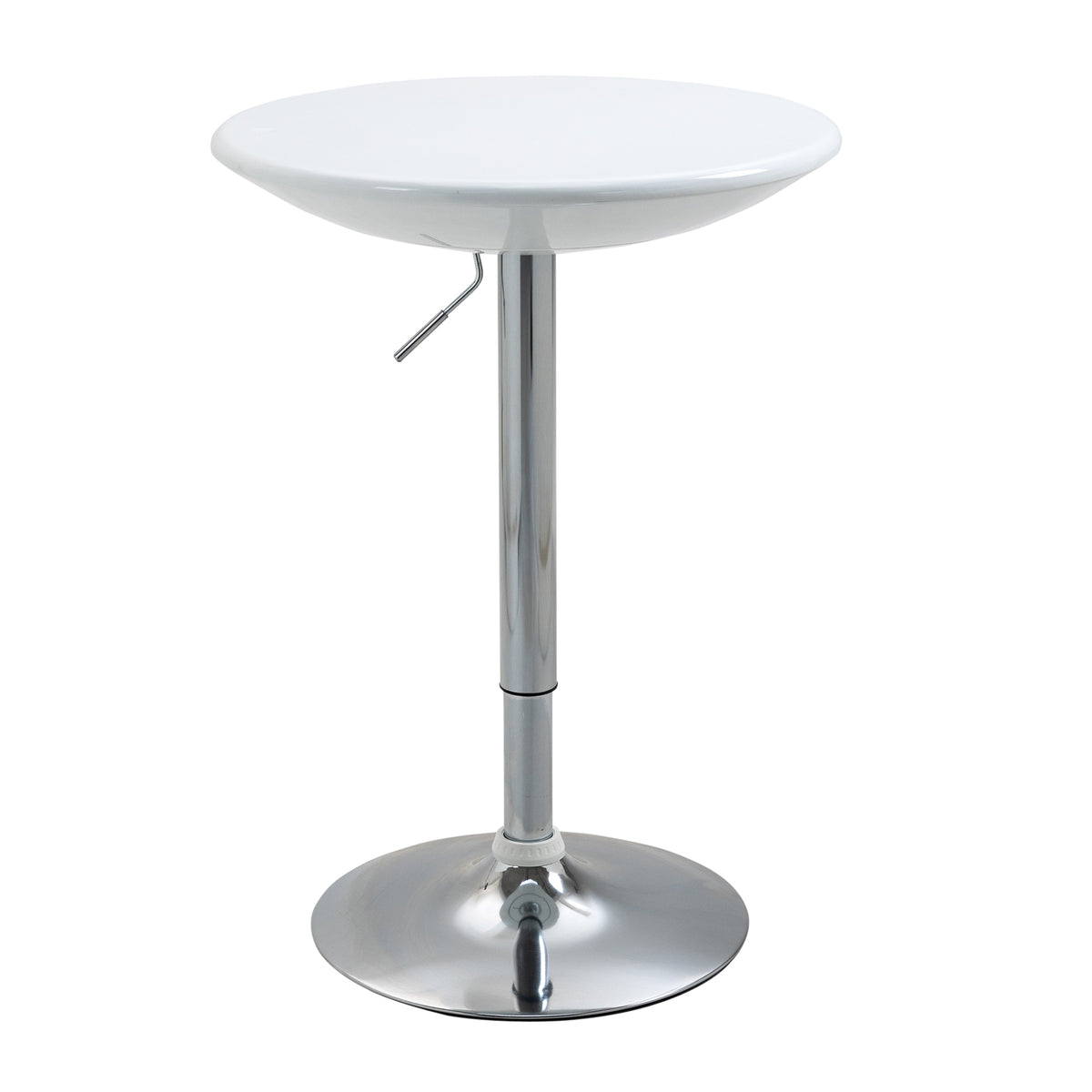 Bartisch moderner Esstisch höhenverstellbarer Bistrotisch Stehtisch Tresentisch Schreibtisch rund Metall ABS-Lackierung Weiß Ø61 x 76-97 cm