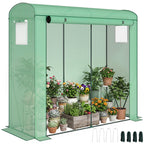 Mini Greenhouse, Garden Tomato Growhouse with Roll-Up Door and 2 Mesh Windows, PE Cover, 200 x 75 x 188 cm, Green