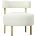 Sessel Loungesessel Relaxsessel mit Sherpa-Fleece, Metallbeinen in Holzoptik Polstersessel 67 x 67 x 71 cm Cremewei?