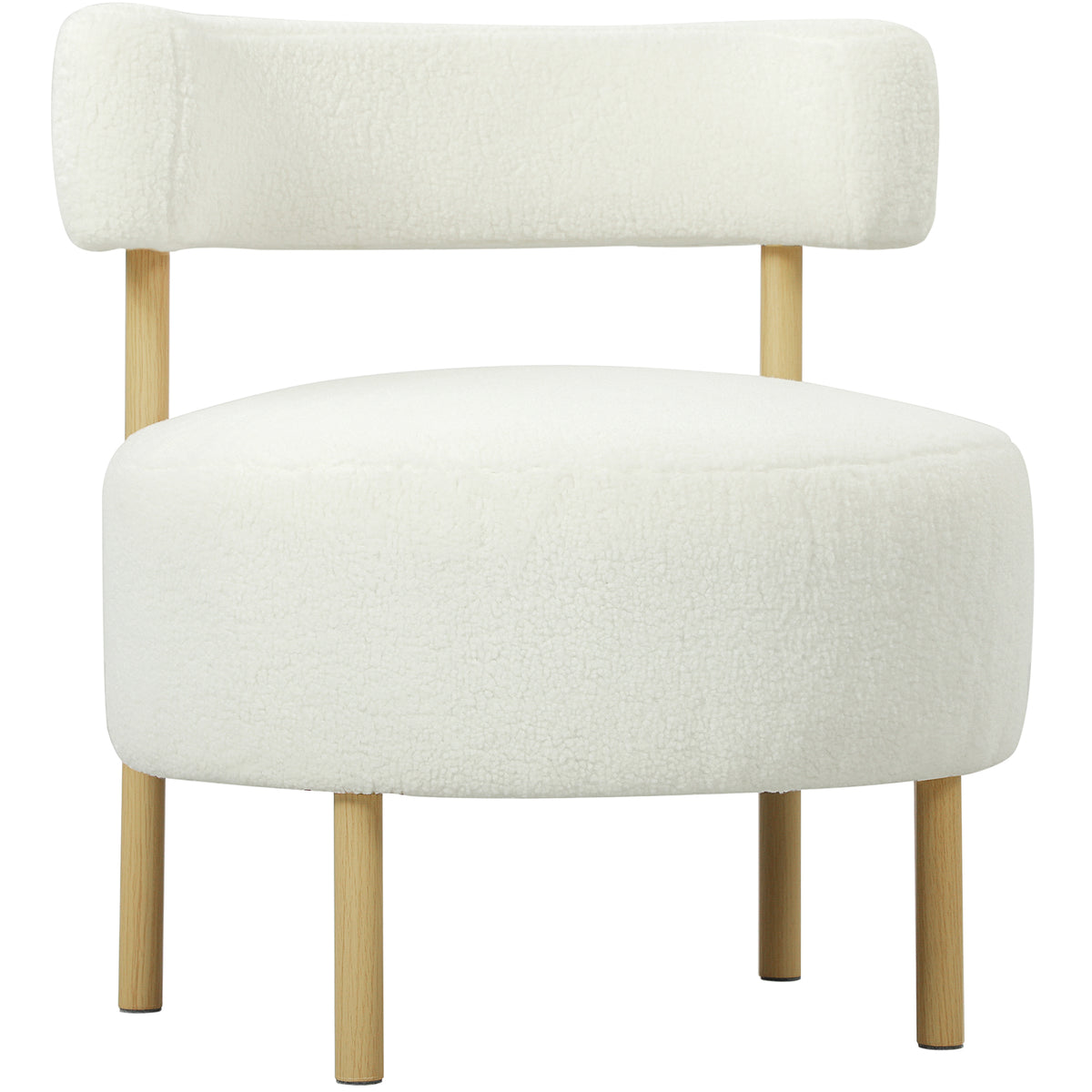 Sessel Loungesessel Relaxsessel mit Sherpa-Fleece, Metallbeinen in Holzoptik Polstersessel 67 x 67 x 71 cm Cremewei?