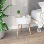 Couchtisch mit Schublade, rund, Skandi-Design, Schutzrand, Holz, ?38 x H45 cm, Wei?