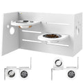 Hundefutternapf-Gestell, verstellbare Futternäpfe mit separatem Design, 2 Edelstahlschüsseln, Anti-Schling-Matte, Weiß