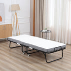 Klappbett 80x200 cm Erwachsene Gästebett Klappbar mit 10cm Dicker Schaumstoff Reisebett mit Stahlrahmen Feldbett mit Rollen bis 150 kg belastbar Einzelbett
