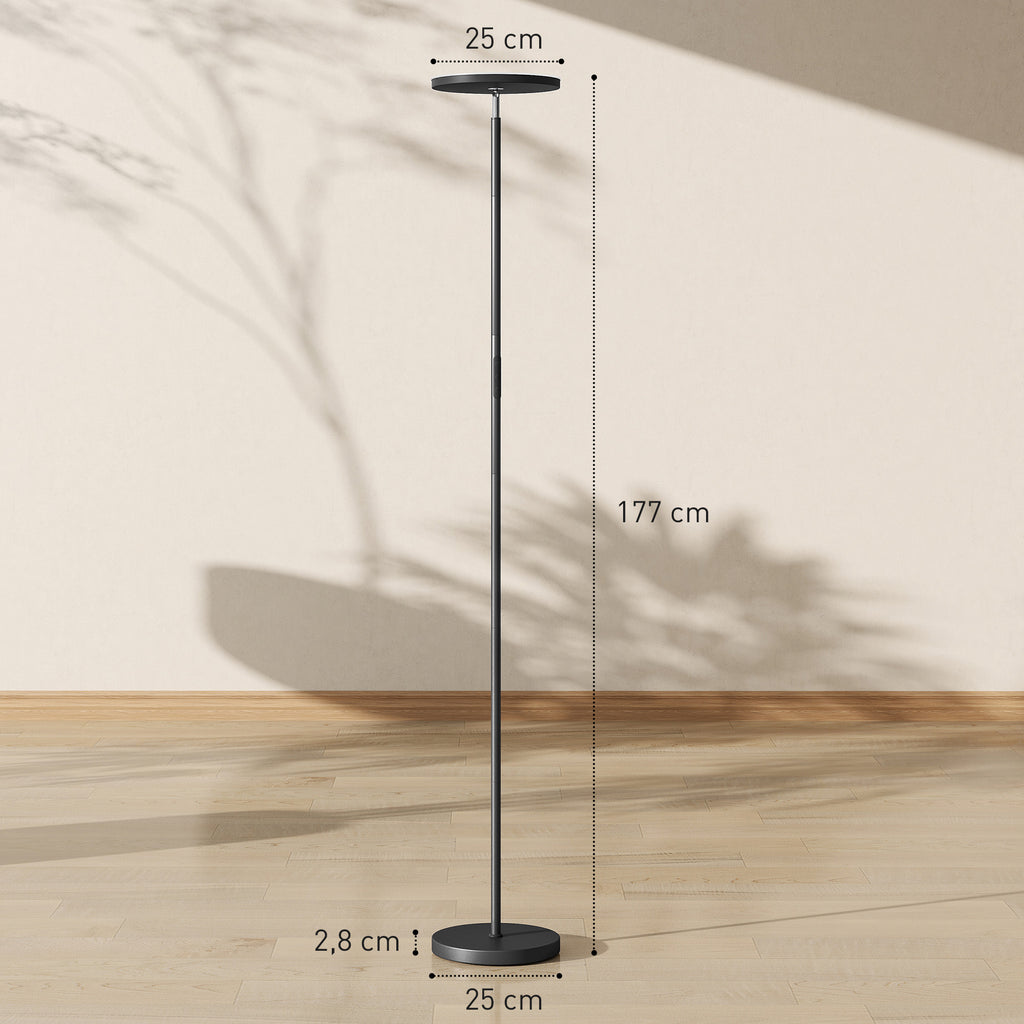RGB Uplighter Stehlampe, dimmbare Lampe mit Fernbedienung & Touch-Steuerung, 350° drehbarer Kopf, Schwarz