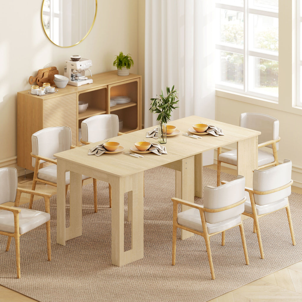 Esstisch, Klapptisch, ausziehbarer Küchentisch, Esszimmertisch, Spanplatten, 60-180 x 85 x 75 cm, Natur