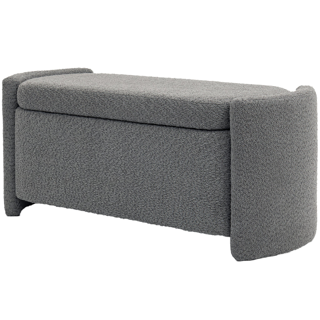 Sitzbank mit Stauraum Flurbank Schuhbank, gepolstert, 105 cm x 44 cm x 45,5 cm. Grau
