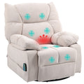 Massagesessel mit W?rme- & Liegefunktion, drehbar, bis 150 kg, Metallgestell, 98x90x98cm, Beige