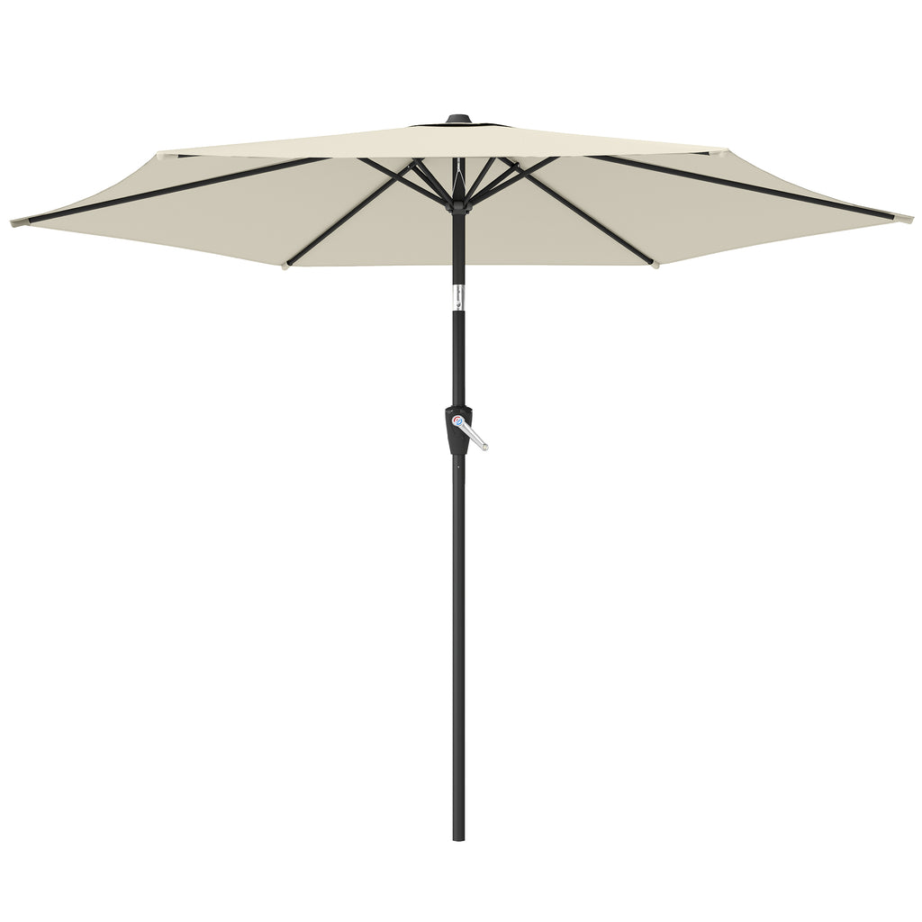 Sonnenschirm 270 cm knickbar Balkonschirm mit Kurbel UV 50+ Gartenschirm Cremeweiß