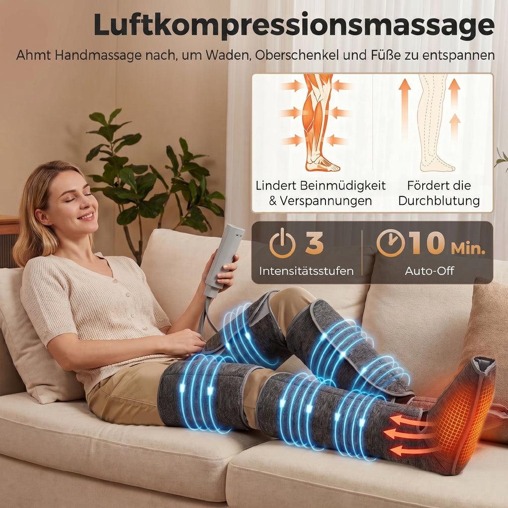 Beinmassagegerät mit Wärme und Luftkompression, 2 Wärmestufen