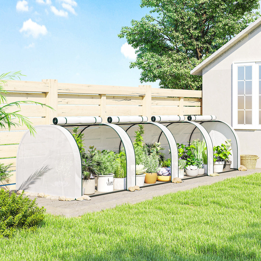 395 x 100 cm Low Tunnel Greenhouse - White