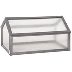 Wooden Cold Frame Garden Polycarbonate Greenhouse with Openable Top Cover, Grow House for Flowers, Vegetables, Plants, 90 x 52 x 50cm, Grey