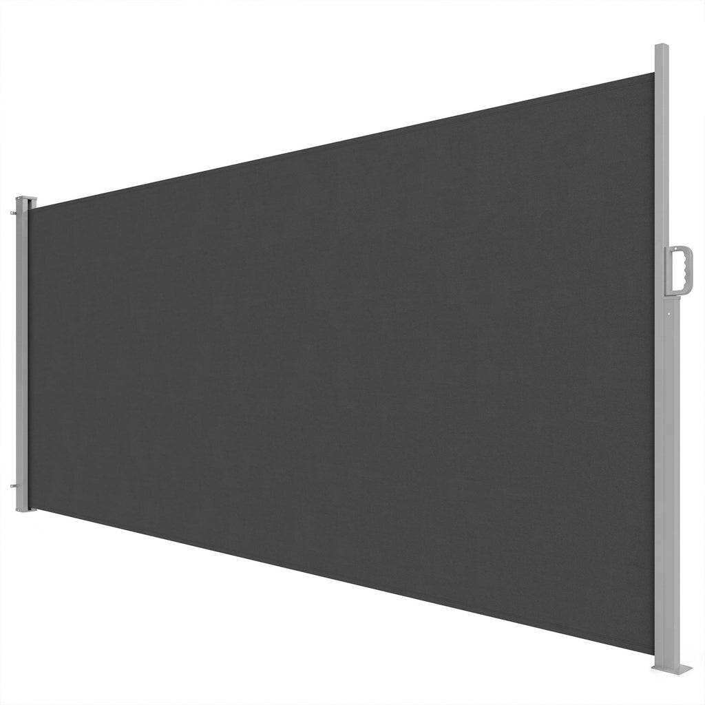 Ausziehbare Seitenmarkise, Sichtschutz für Außenbereiche, Wasserabweisend, UV 50+, 420 x 185 cm, Dunkelgrau