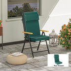 Sitzkissen 120 x 47 x 9,5 cm wasserabweisend Stuhlkissen mit B?ndern, Kopfst¨¹tze, UPF50+ Gr¨¹n