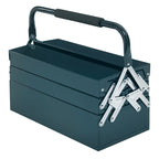 Werkzeugkasten Werkzeugkoffer Montage Werkzeugkiste leer platzsparend mit 5 F?cher aufklappbar stabil Stahl (SPCC) Dunkelgr¨¹n 45 x 20 x 34,5 cm