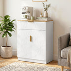 Sideboard, Beistellschrank mit Schublade, verstellbarem Regal, Weiß