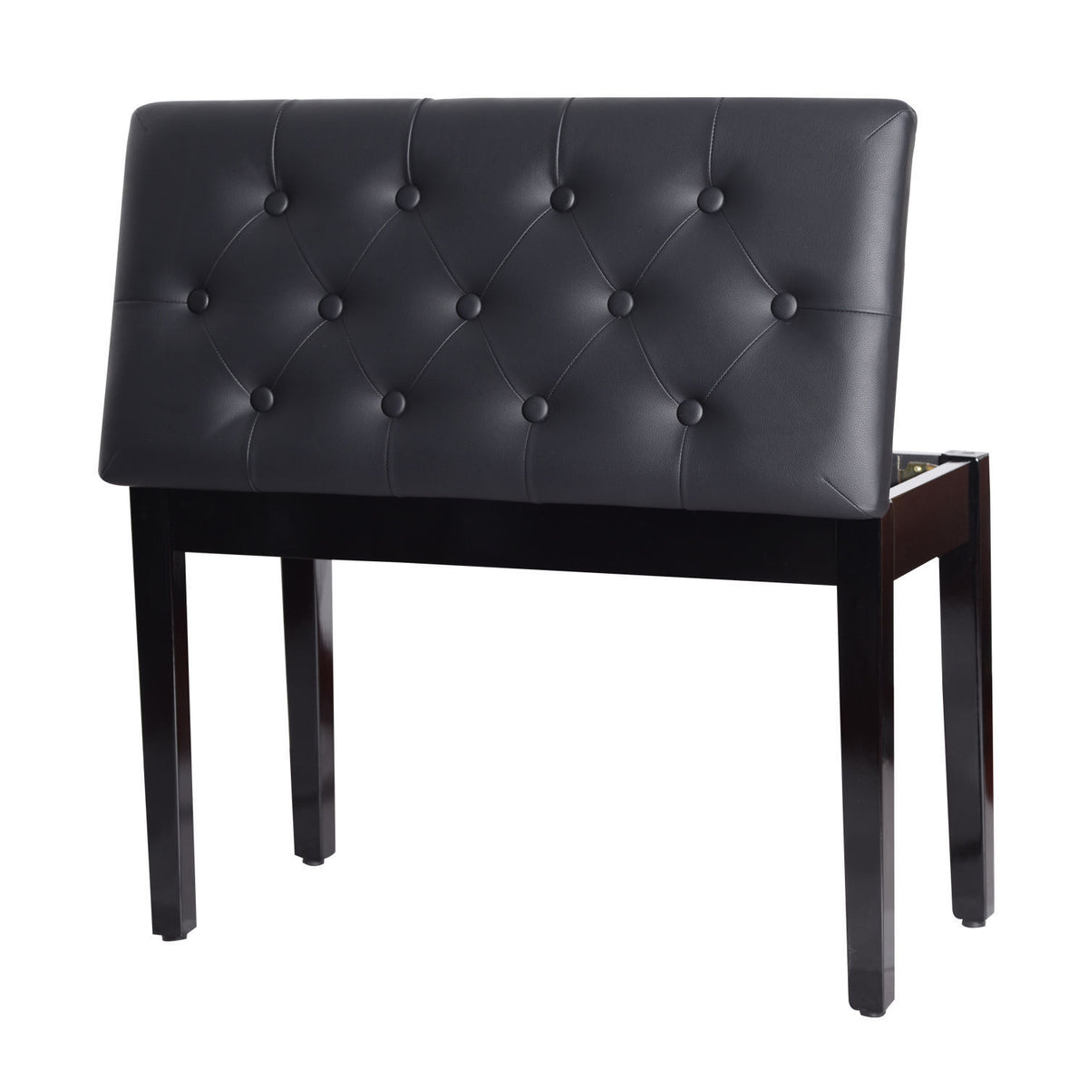 PU Leather Upholstered Piano Stool Makeup Stool Bench Dressing Table Seat with Storage 76x36x50cm, Black