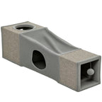 Katzentunnel, 2 Katzenhöhlen, Kratzflächen und Ballspielzeug, 98 cm x 30 cm x 30 cm, Braun + Grau