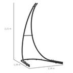 Hammock Chair Stand Only, Hanging Chair Stand with Extra Large Base, Heavy Duty Metal Single Hammock Egg Swing Frame for Indoor Outdoor, 150 KG Load Capacity, Black