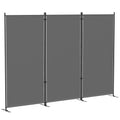 Privacy Screen Foldable UV Protection Decorative Garden Screen 3 Panel Dark Grey for Outdoor Patio Balcony