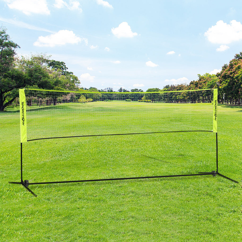 Badmintonnetz Set Faltbares Volleyballnetz 103/120/155H cm Gelb