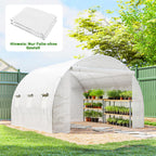 Gewächshausfolie 3 x 3 m, wasserdicht Polyethylenfolie mit Rolltür, 6 Fenster, UV Schutz NUR Folie Weiß