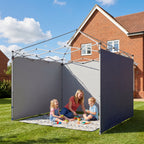 3-teiliges Set Seitenteile mit Reißverschluss für 3 x 3 m Pavillon, Dunkelblau
