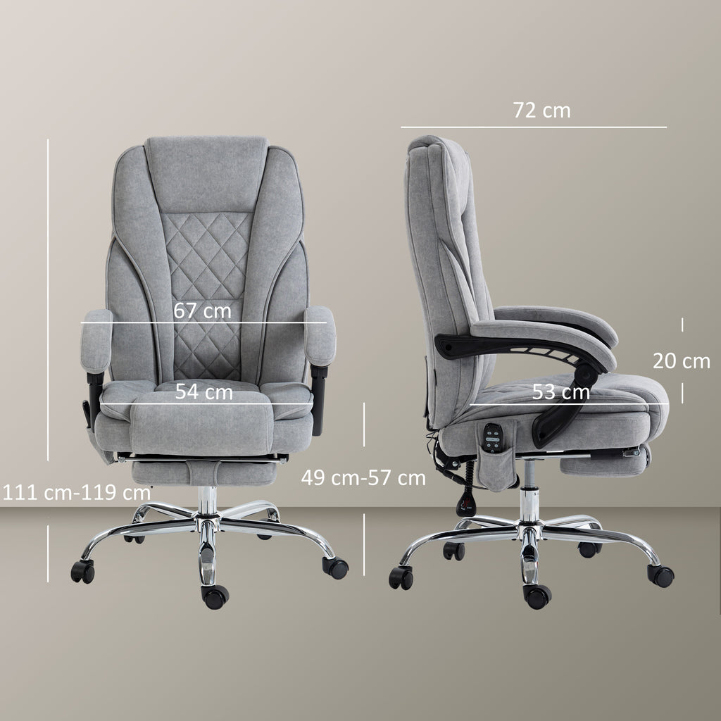 Ergonomischer B¨¹rostuhl mit Massagefunktion, Fu?st¨¹tze, drehbar, rollbar, Grau
