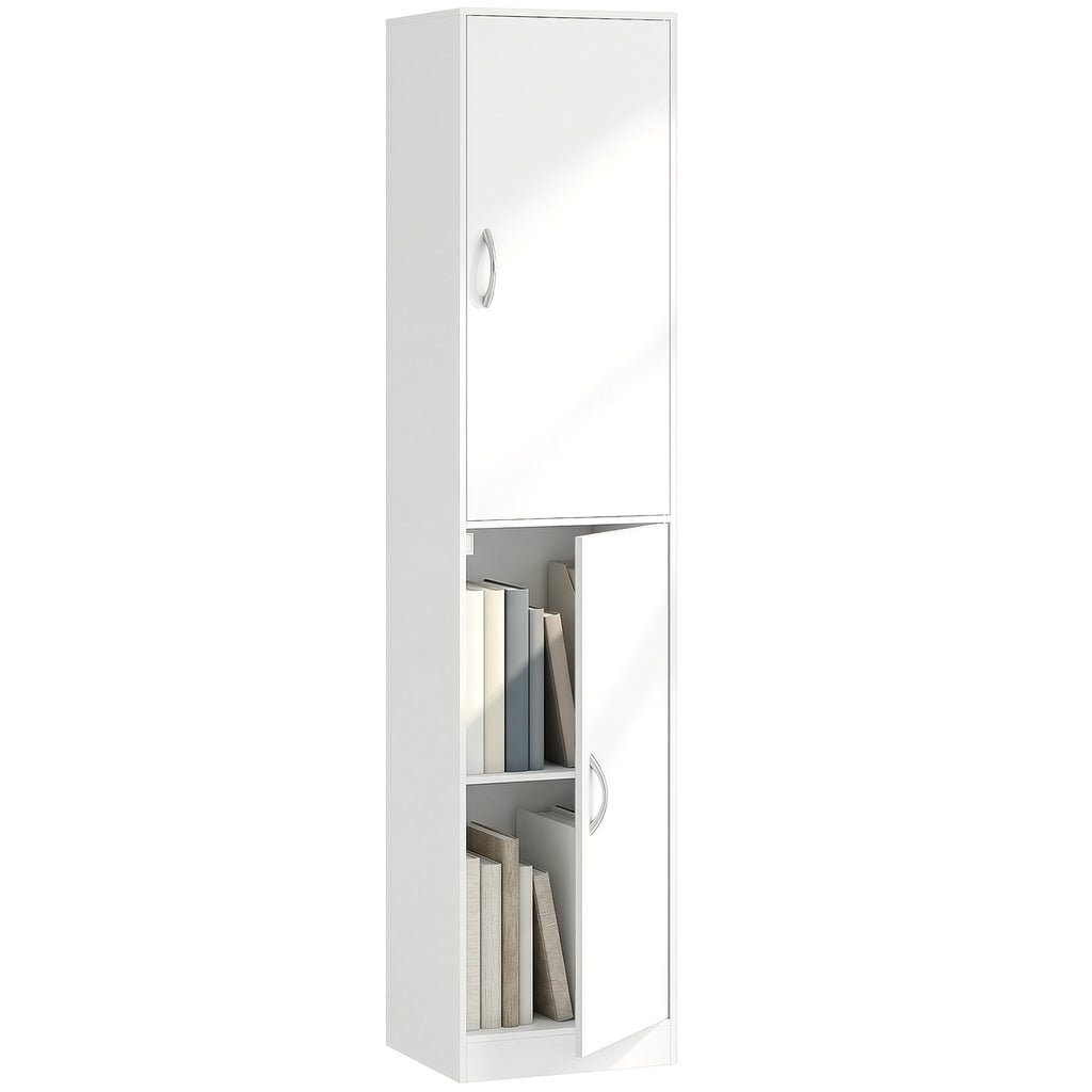 180 cm hohes Bücherregal, modernes 5-stöckiges Regal mit verstellbaren Böden, freistehender Aufbewahrungsschrank, Weiß
