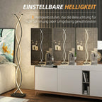 LED Stehlampe Dimmbar 144 cm Stehleuchte mit Fußschalter Schwarz