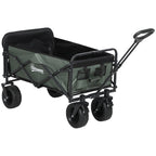 Gartenwagen 120 kg belastbar, klappbar Transportwagen mit herausnehmbare Plane, Griff, R?dern 95 Liter Gr¨¹n