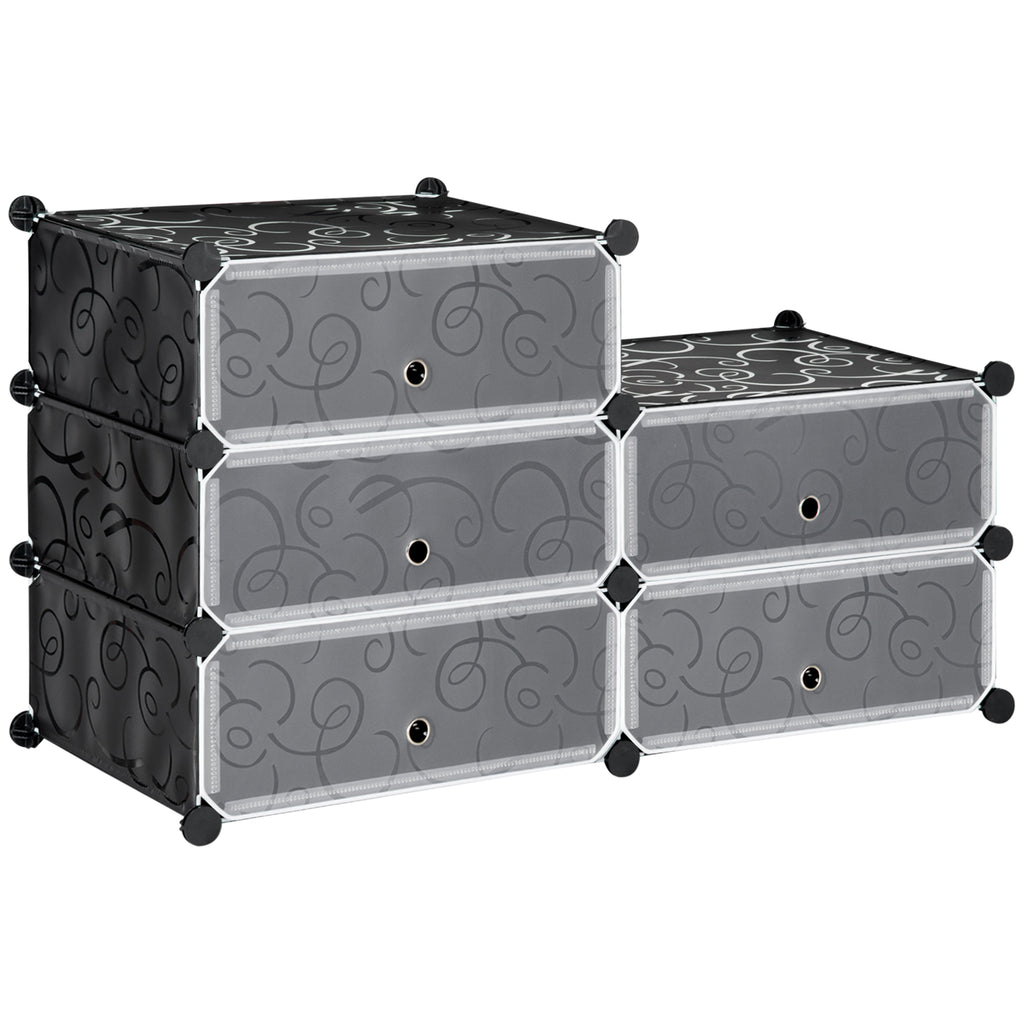 Six Cube Modular Storage Storage Unit - Black