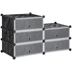 Six Cube Modular Storage Storage Unit - Black
